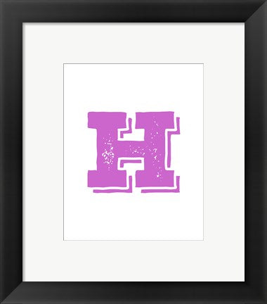 Framed Art H in Pink by Veruca Salt Wall Decor 18x24 Artwork