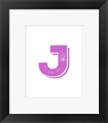 Framed Art J in Pink by Veruca Salt Wall Decor 18x24 Artwork