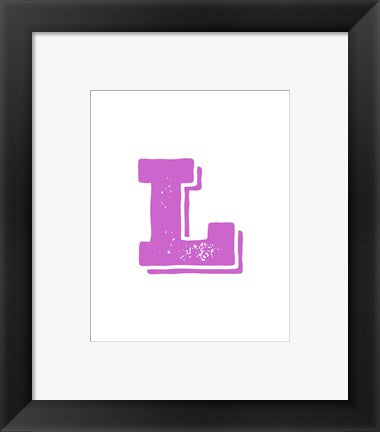 Framed Art L in Pink by Veruca Salt Wall Decor 18x24 Artwork