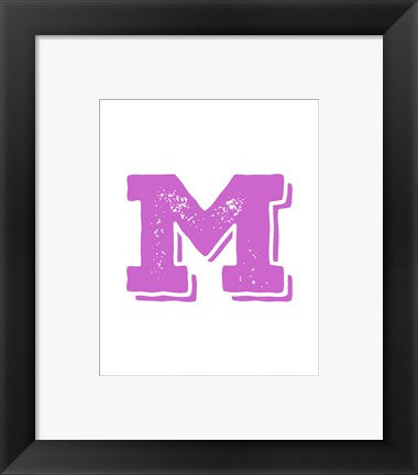 Framed Art M in Pink by Veruca Salt Wall Decor 18x24 Artwork