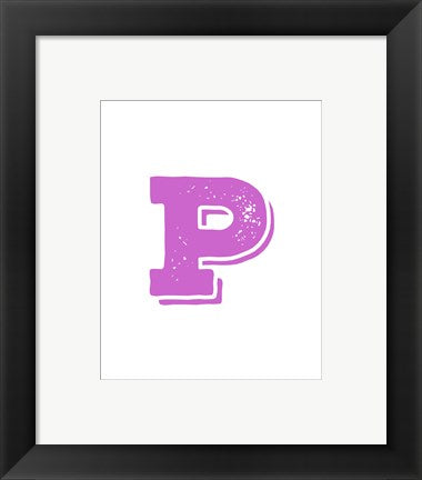 Framed Art P in Pink by Veruca Salt Wall Decor 18x24 Artwork
