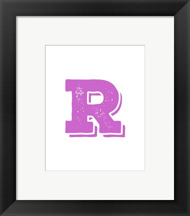 Framed Art R in Pink by Veruca Salt Wall Decor 18x24 Artwork