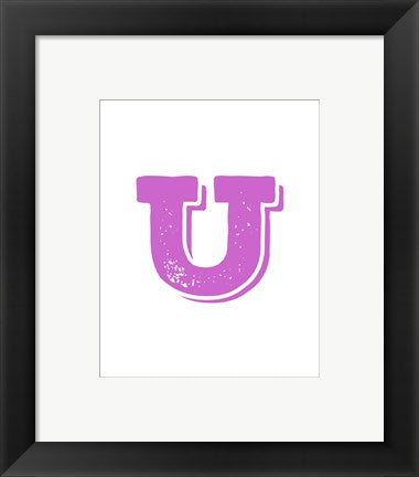 Framed Art U in Pink by Veruca Salt Wall Decor 18x24 Artwork