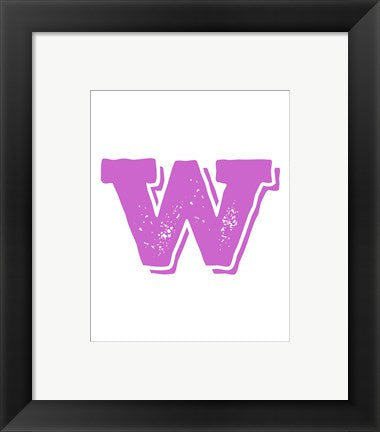 Framed Art W in Pink by Veruca Salt Wall Decor 18x24 Artwork