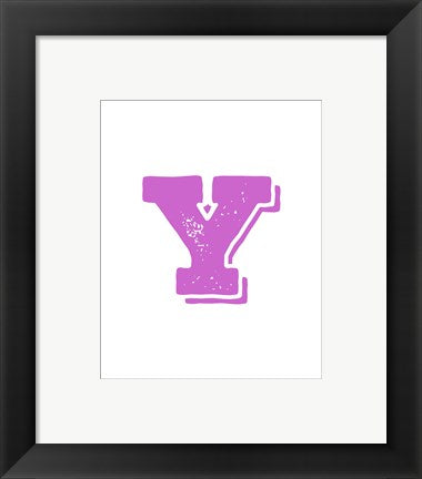 Framed Art Y in Pink by Veruca Salt Wall Decor 18x24 Artwork