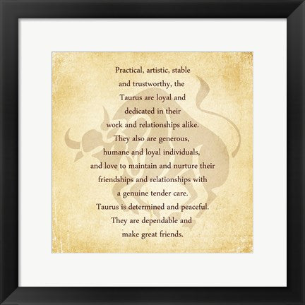 Taurus Character Traits by Veruca Salt