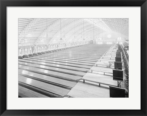 Framed Art Convention Hall, Bowling Alley Wall Decor 18x24 Artwork