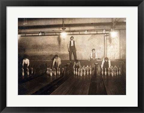Framed Art Subway Bowling Alley, 65 South St., Brooklyn, N.Y. Wall Decor 18x24 Artwork