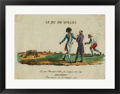 Framed Art Bowling Le Jeu de Quilles Wall Decor 18x24 Artwork