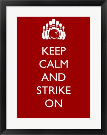 Framed Art Keep Calm and Strike On by Sports Mania Wall Decor 18x24 Artwork