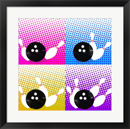 Framed Art Bowling Pop by Sports Mania Wall Decor 18x24 Artwork