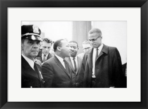 Framed Art Martin Luther King and Malcolm X Wall Decor 18x24 Artwork