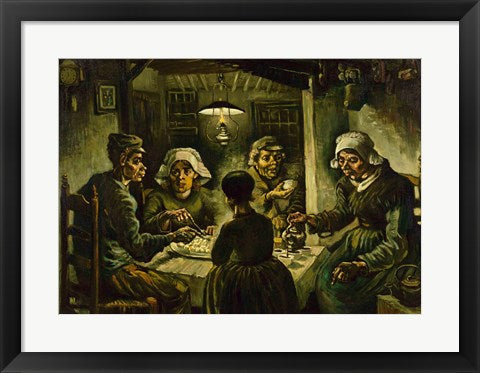 Framed Art The Potato Eaters by Vincent Van Gogh Wall Decor 18x24 Artwork