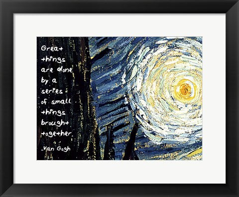Framed Art Great Things - Van Gogh Quote 1 Wall Decor 18x24 Artwork