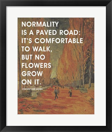 Framed Art Normality -Van Gogh Quote 2 Wall Decor 18x24 Artwork