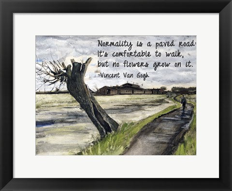 Framed Art Normality - Van Gogh Quote 1 Wall Decor 18x24 Artwork