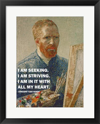 Framed Art Seeking -Van Gogh Quote Wall Decor 18x24 Artwork