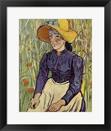 Framed Art Portrait of Einer Jungen Bauerin by Vincent Van Gogh Wall Decor 18x24 Artwork