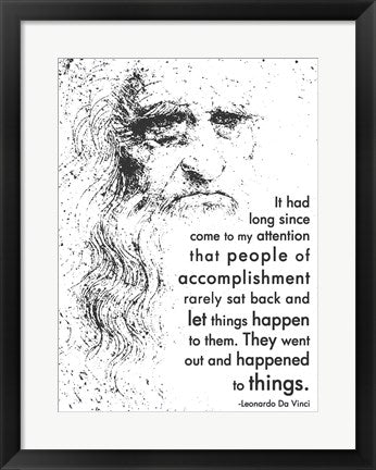 Framed Art People of Accomplishment -Da Vinci Quote Wall Decor 18x24 Artwork
