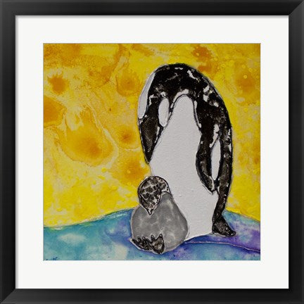 Framed Art Penguins Under the Morning Sun by Natalie Talocci Wall Decor 18x24 Artwork