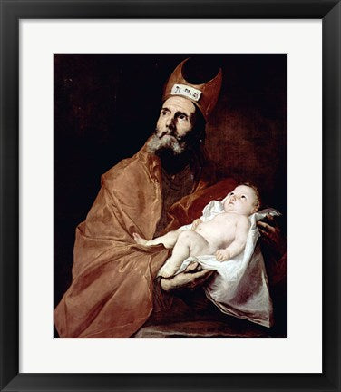 Framed Art Saint Simeon with the Christ child by Jusepe De Ribera Wall Decor 18x24 Artwork