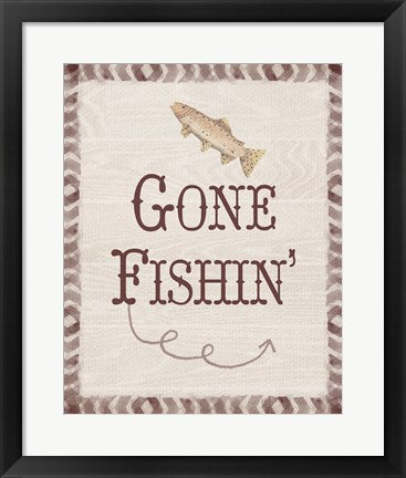 Framed Art Gone Fishin' by Veruca Salt Wall Decor 18x24 Artwork
