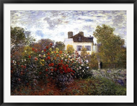 Framed Art The Artist's Garden in Argenteuil (A Corner of the Garden with Dahlias), c.1873 by Claude Monet Wall Decor 18x24 Artwork