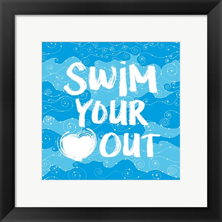 Framed Art Swim Your Heart Out - Artsy by Sports Mania Wall Decor 18x24 Artwork