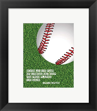 Framed Art Baseball Quote by Sports Mania Wall Decor 18x24 Artwork