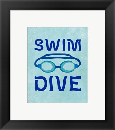 Framed Art Swim Dive 1 by Sports Mania Wall Decor 18x24 Artwork