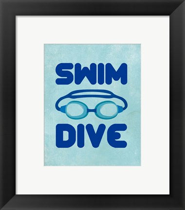 Framed Art Swim Dive 2 by Sports Mania Wall Decor 18x24 Artwork