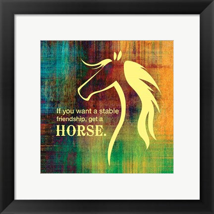 Framed Art Horse Quote 2 by Sports Mania Wall Decor 18x24 Artwork