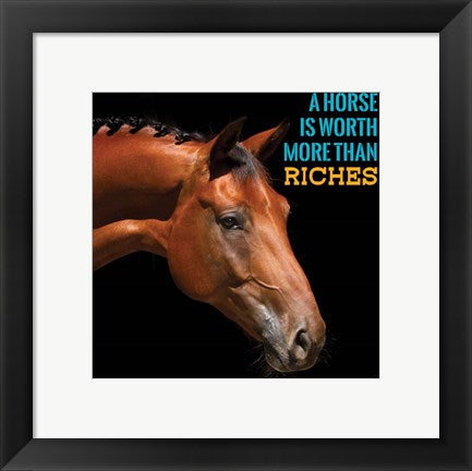 Framed Art Horse Quote 6 by Sports Mania Wall Decor 18x24 Artwork