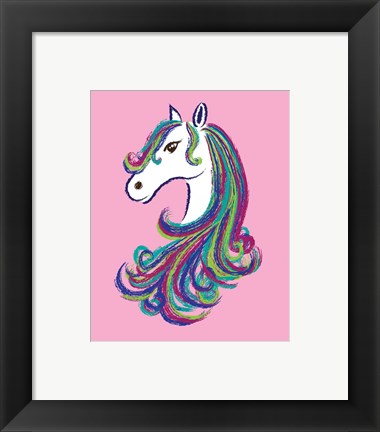 Framed Art Horse - Pink by Sports Mania Wall Decor 18x24 Artwork