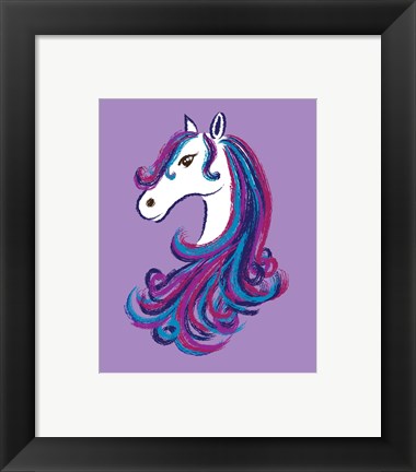 Framed Art Horse - Purple by Sports Mania Wall Decor 18x24 Artwork