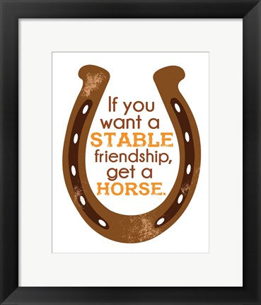 Framed Art Horseshoe Quote 1 by Sports Mania Wall Decor 18x24 Artwork