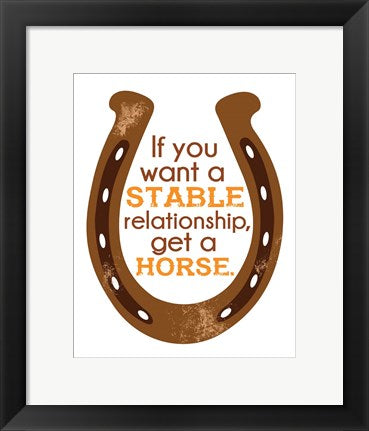 Framed Art Horseshoe Quote 2 by Sports Mania Wall Decor 18x24 Artwork