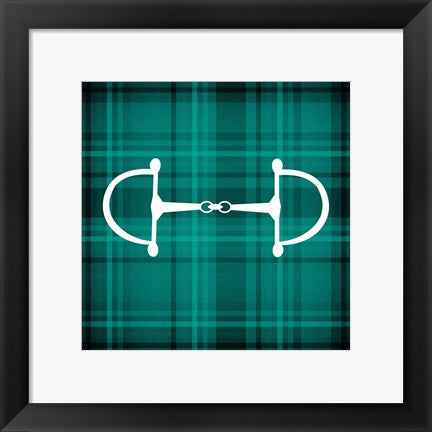 Framed Art Horse Bit - Green Checkered by Sports Mania Wall Decor 18x24 Artwork