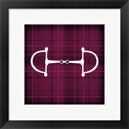 Framed Art Horse Bit - Red Checkered by Sports Mania Wall Decor 18x24 Artwork