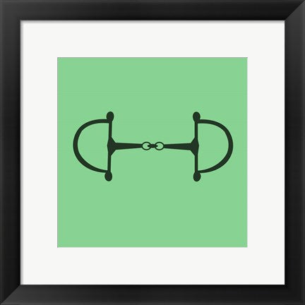 Framed Art Horse Bit - Green by Sports Mania Wall Decor 18x24 Artwork