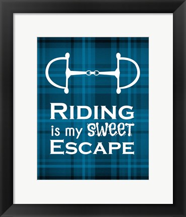 Framed Art Riding is My Sweet Escape - Blue by Sports Mania Wall Decor 18x24 Artwork