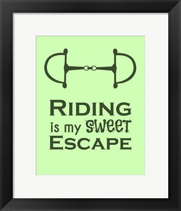 Framed Art Riding is My Sweet Escape - Lime by Sports Mania Wall Decor 18x24 Artwork