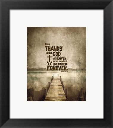 Framed Art Psalm 136:26, Give Thanks (Sepia) Wall Decor 18x24 Artwork