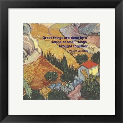 Framed Art Great Things -Van Gogh Quote 4 Wall Decor 18x24 Artwork