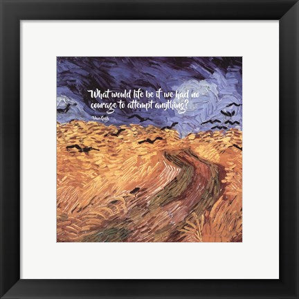 Framed Art Frame Art Courage - Van Gogh Quote 1 Wall Decor 18x24 Artwork