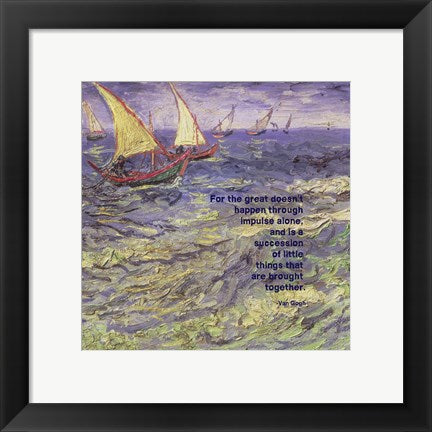 Framed Art Frame Art For the Great - Van Gogh Quote 1 Wall Decor 18x24 Artwork