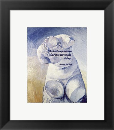 Framed Art Know God - Van Gogh Quote 2 Wall Decor 18x24 Artwork