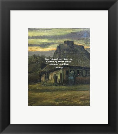Framed Art Great Things -Van Gogh Quote 6 Wall Decor 18x24 Artwork