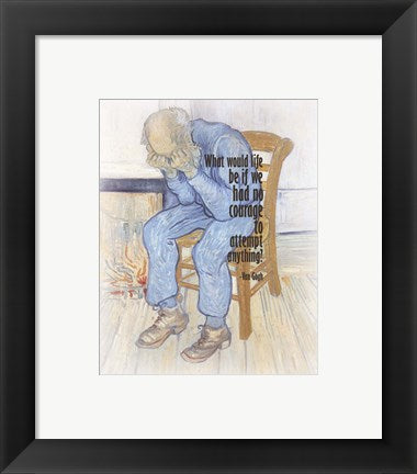 Framed Art Frame Art Courage - Van Gogh Quote 2 Wall Decor 18x24 Artwork
