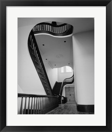 Framed Art INTERIOR, TRANSVERSE HALL WITH DOUBLE STAIRWAY - City Court House, Court Street and Monument Terrace, Lynchburg Wall Decor 18x24 Artwork